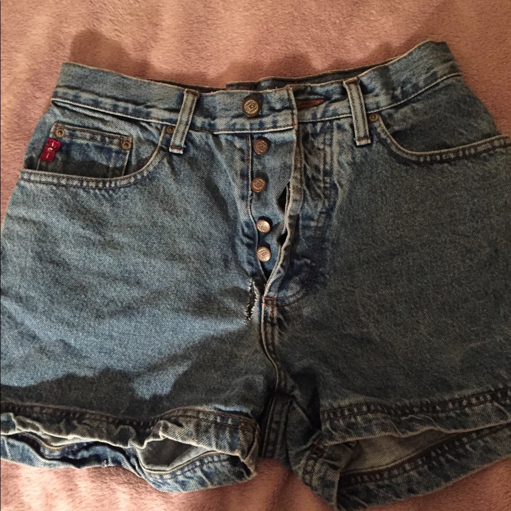 L.E.I. High waisted denim vintage shorts.